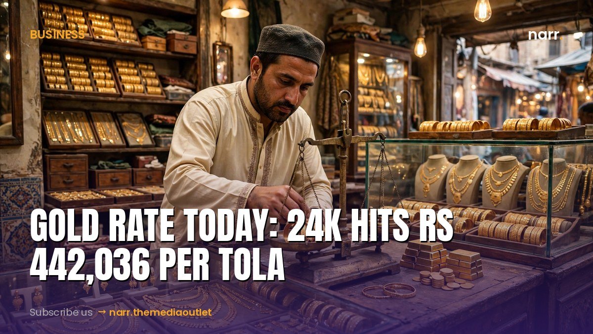 Gold rate today in Pakistan: 24K gold climbs to Rs 442,036 per tola on October 12