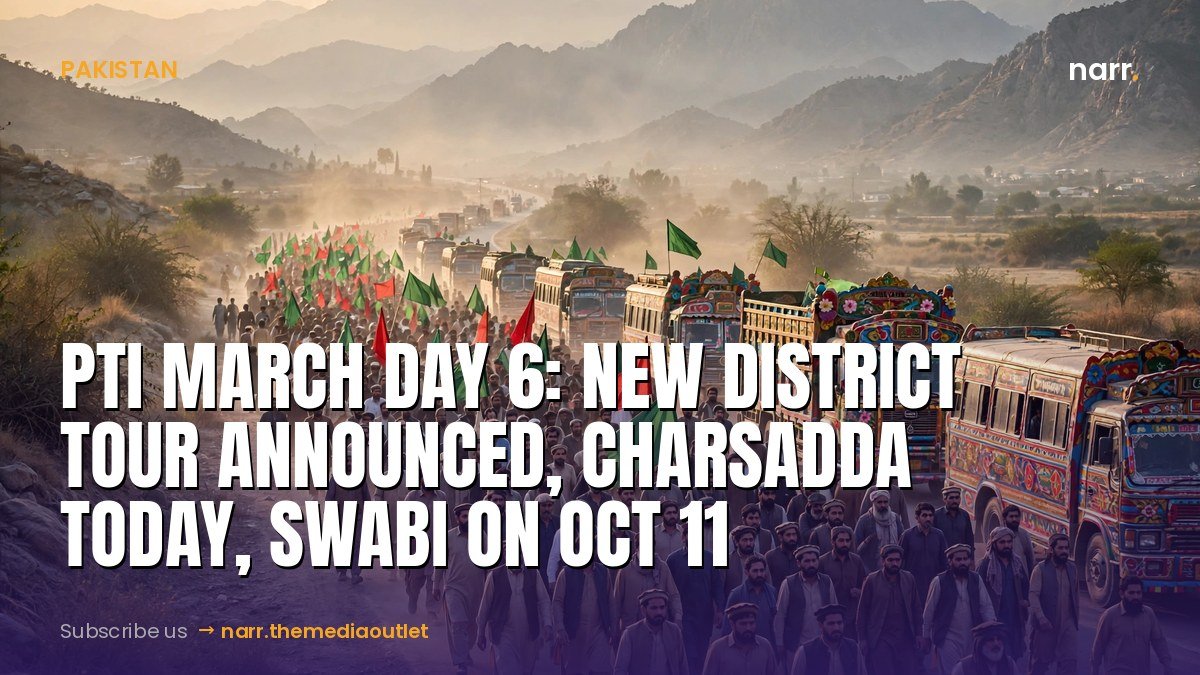 PTI March Day 6: New District Tour Announced, Charsadda Today, Swabi on Oct 11